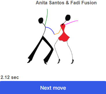 It is the final position of the dance couple in the third move